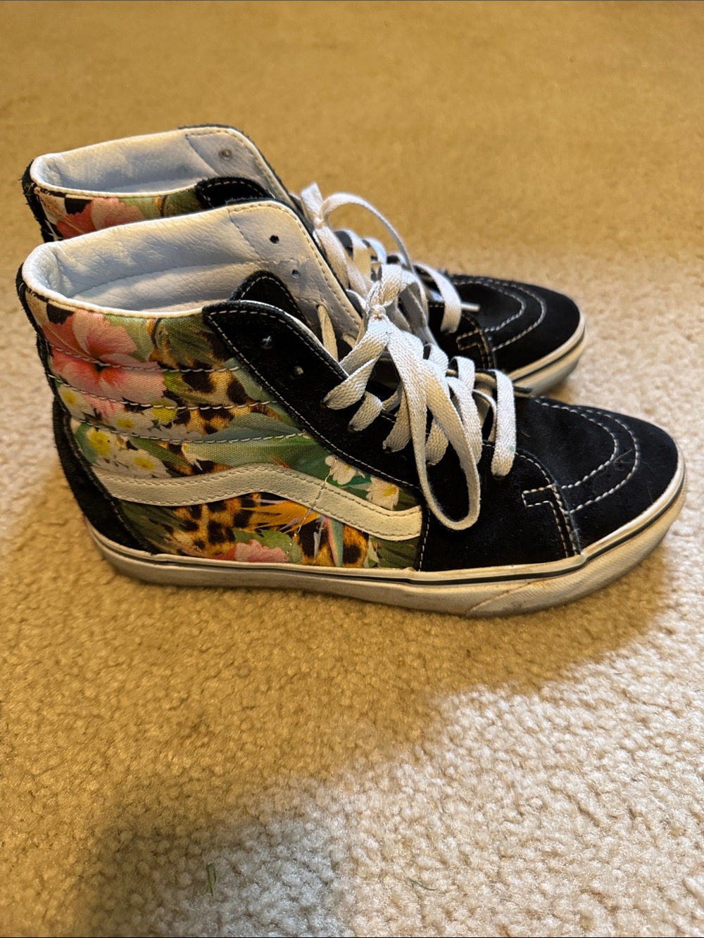 Vans Sk8-Hi Cheetah and flower print Size 7.5
